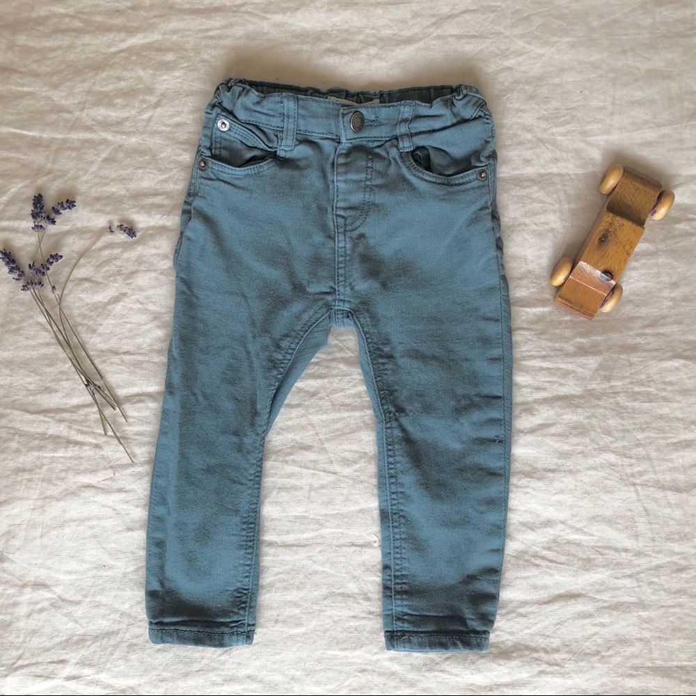 Zara muted teal jeans